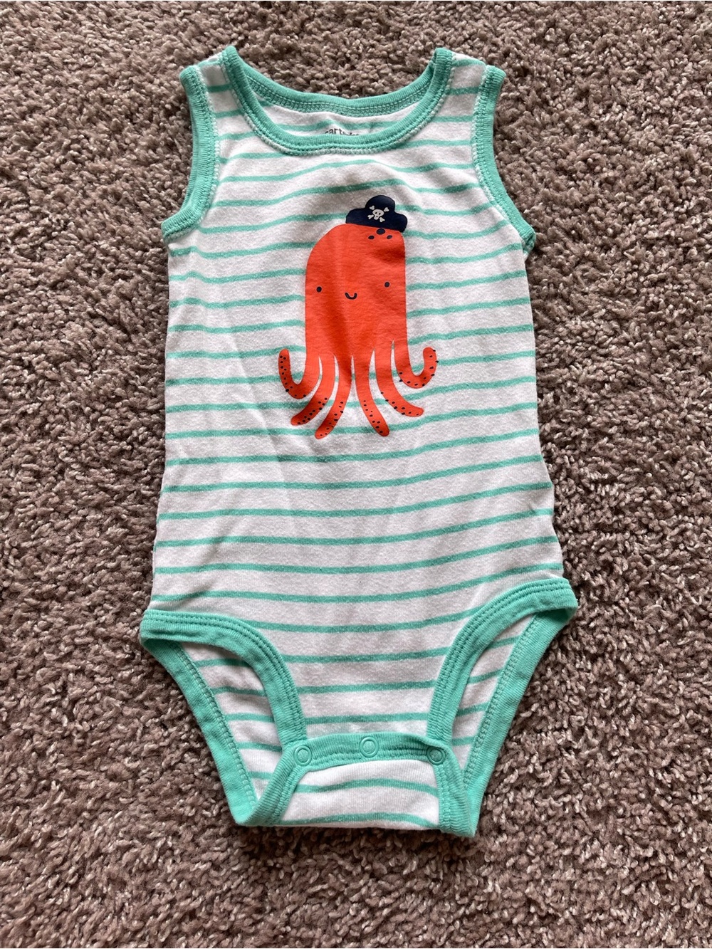 💥 Mix & Match - 7 for $25 💥 Carter's Baby Boys' Sleeveless Ocean Print Tank Tops - Picture 6 of 7